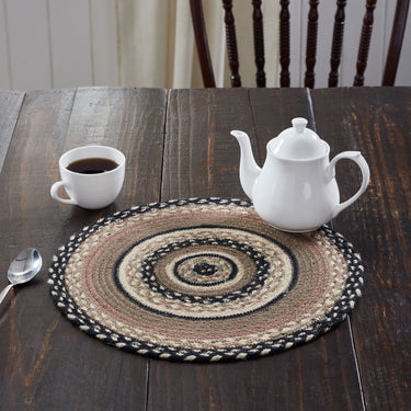 Sawyer Mill Charcoal Creme Jute Braided Trivet 15